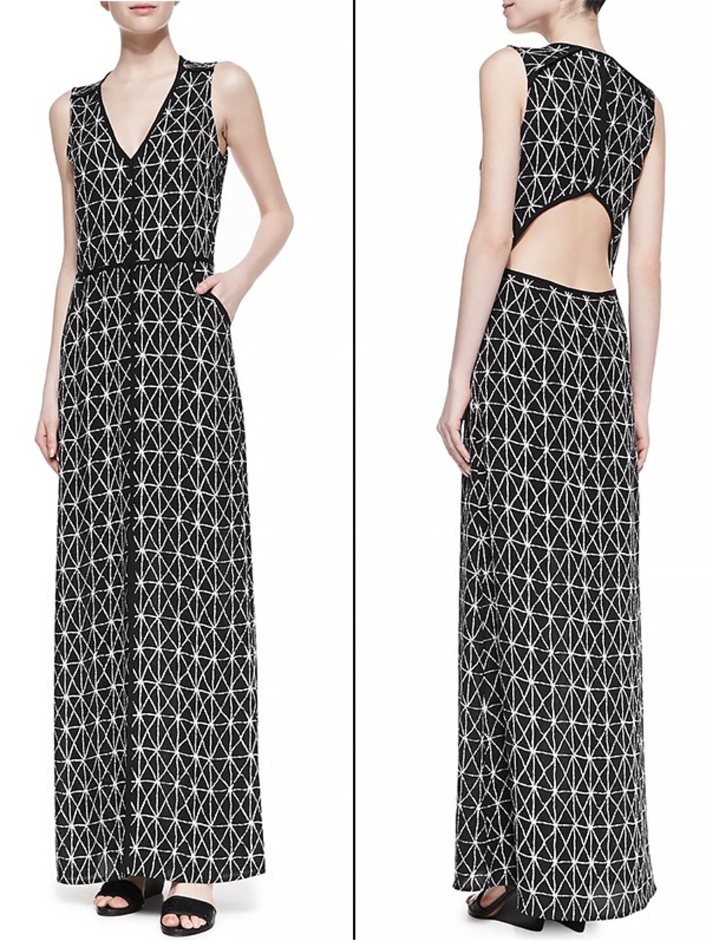 A.L.C. Jesse Open-Back Printed silk Dress sz 10